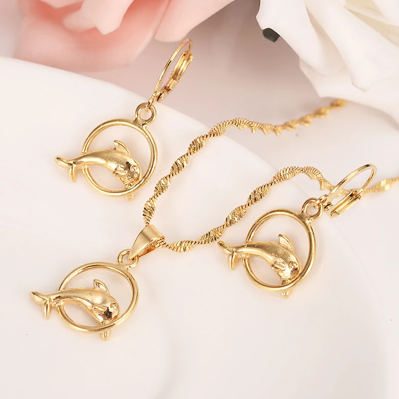 Png золотые подвески в виде дельфина подвеска животного ожерелье серьги модные