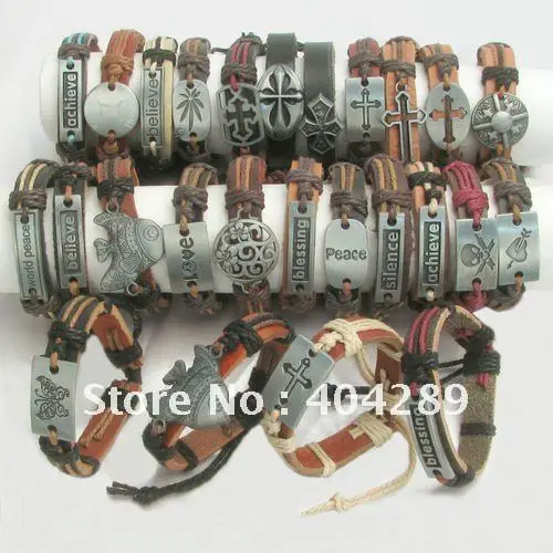 Оптовые 12 шт Ассорти ручной работы кожаные и пеньковые серферные браслеты