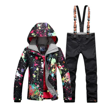 

GSOU SNOW Winter Women's Snowboarding Suits Super Waterproof Breathable Warm Ski Suit Ski Jacket+Pants For Female