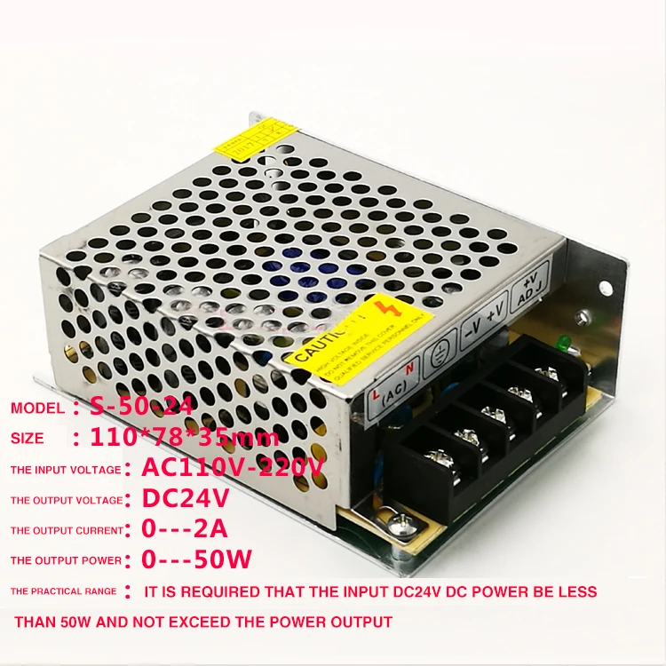 24V2A импульсный источник питания S 50W 24 DC24 регулятор DC питания|switch power|switching power