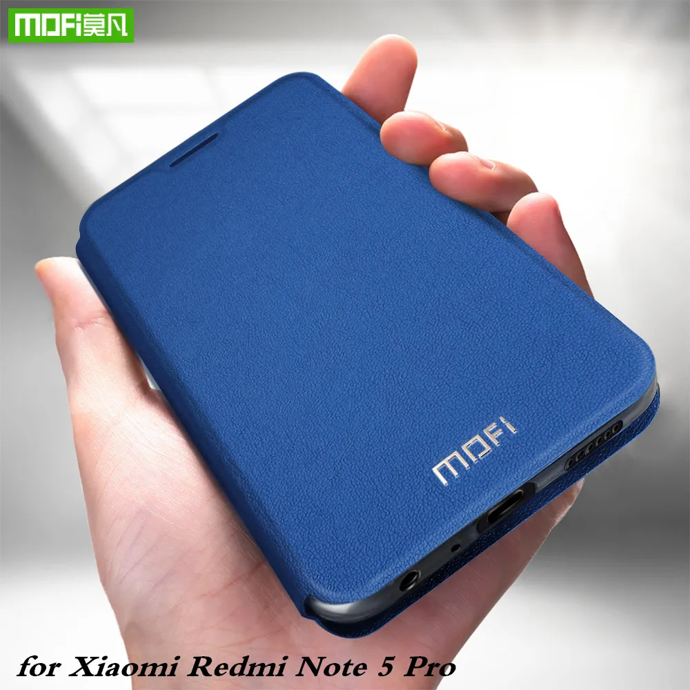Оригинальный чехол книжка MOFi для Redmi Note 5 Pro из ТПУ Для Xiaomi Mi искусственной кожи Note5