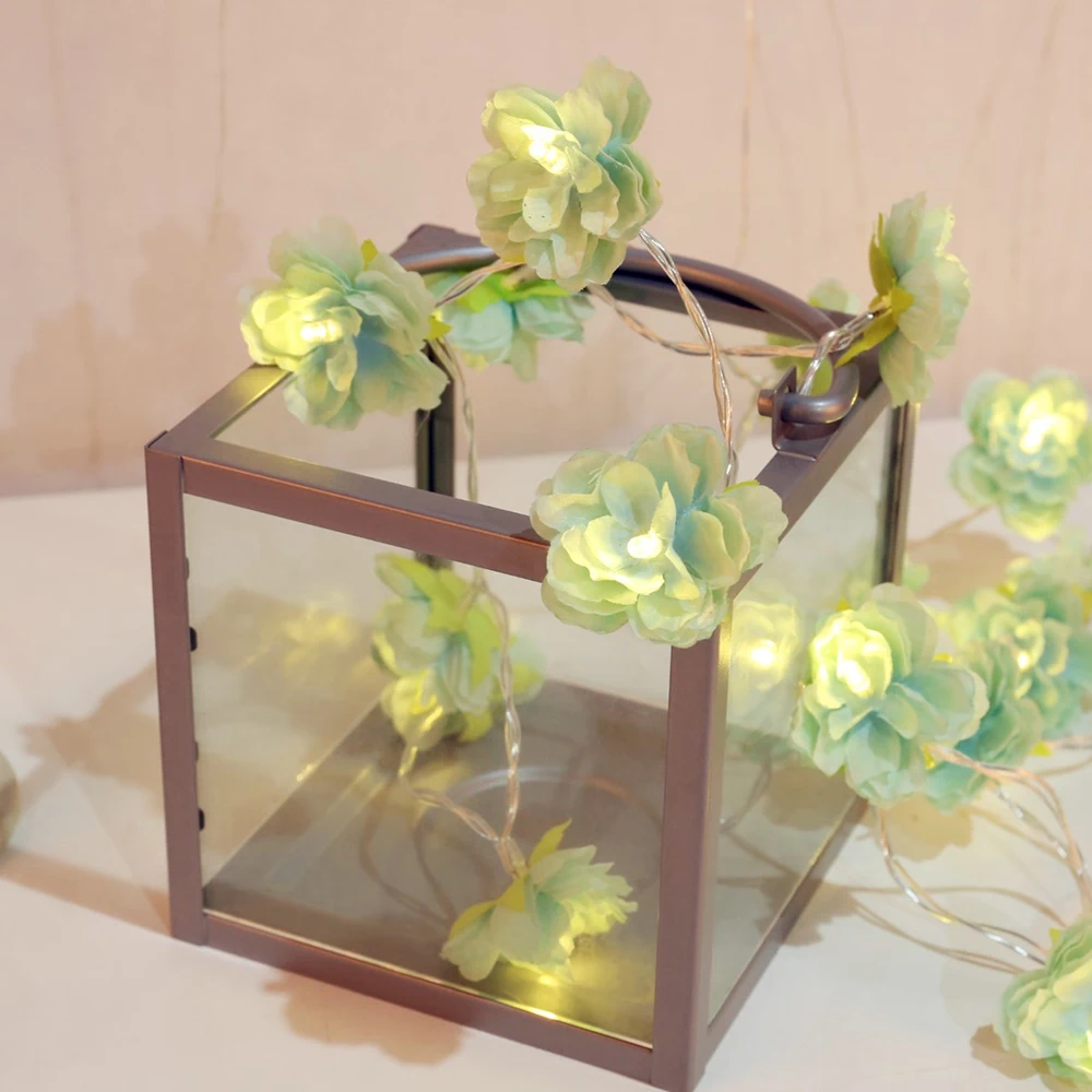 2.3M 20 Pcs Fabric Flower Shape LED Fairy String Lights for Wedding Christmas and Holiday Party Home Garden Decoration | Лампы и