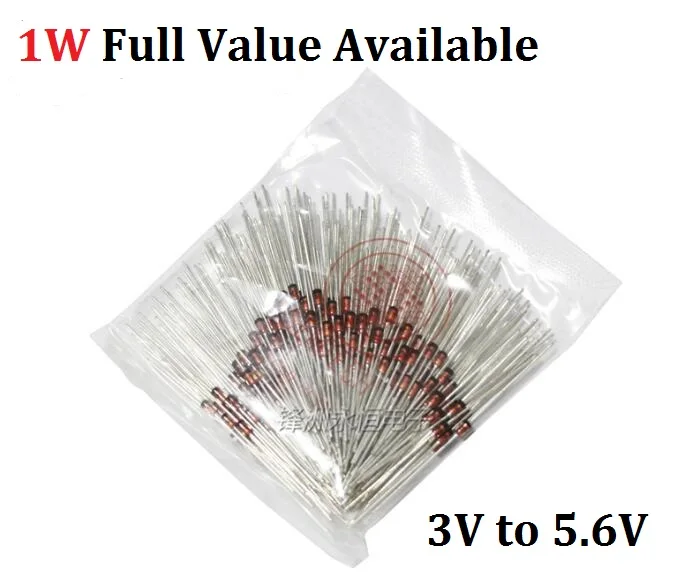 Стабилитрон 1N4730A/3,9 V 1N4731A/4,3 V 1N4732A/4,7 V 1N4733A/5,1 V 1N4734A/5,6 V 1W 1N4727A 3V/ 1N4728A 3,3 V/ 1N4729A/3,6 V