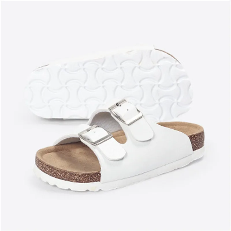 Сандалии детские пляжные для девочек модные пробковые шлепанцы классные