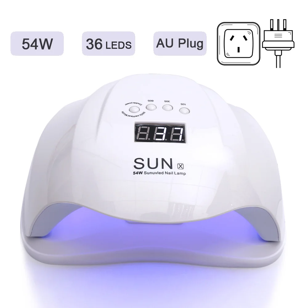 AU Plug 54 Вт светодиодный гель-Сушилка для ногтей, УФ лампа всех типов, лак для ногтей, сушка лака, 36 светодиодный светильник, инфракрасный датчик, маникюрные инструменты, BESUNX - Цвет: AU Plug