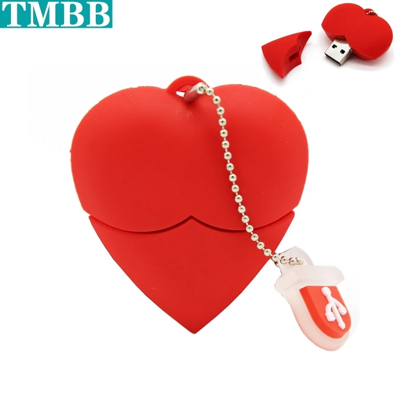 

2021 Waterproof Cartoon Love Heart Pen drive USB flash drive Pendrive 4gb 8gb 16gb 32gb 64Gb 128GB usb flash memory stick u disk