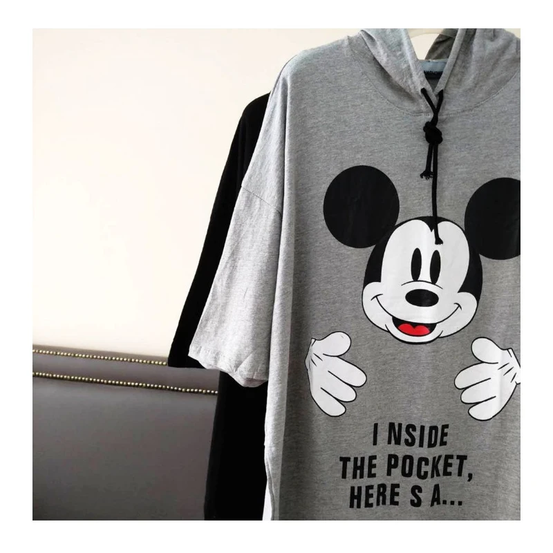 2019 летнее модное женское длинное платье большого размера рисунок с Микки-Маусом