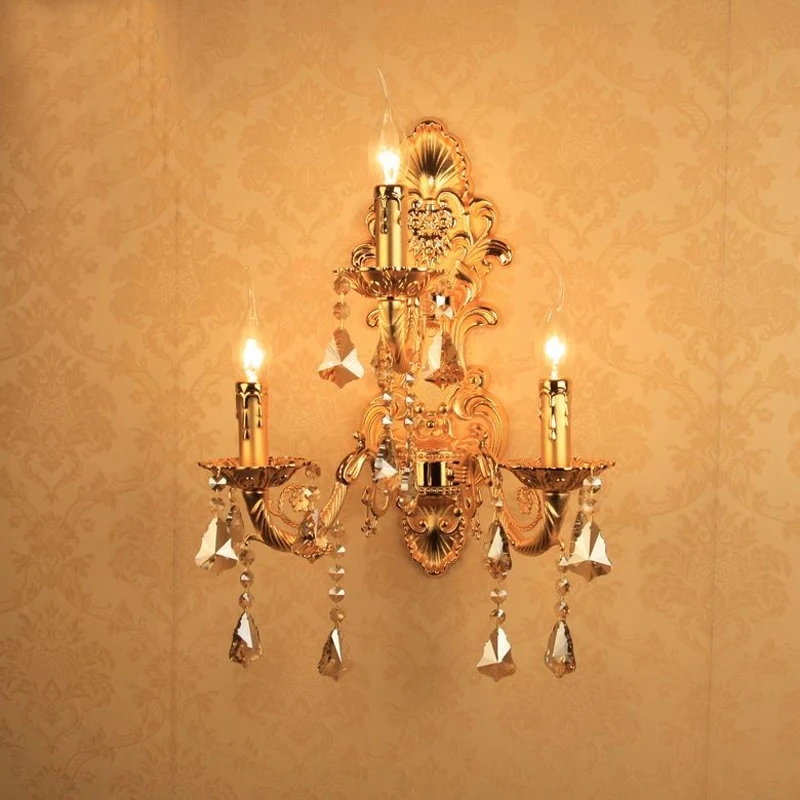 Светодиодный хрустальный настенный светильник золотые прикроватные настенные