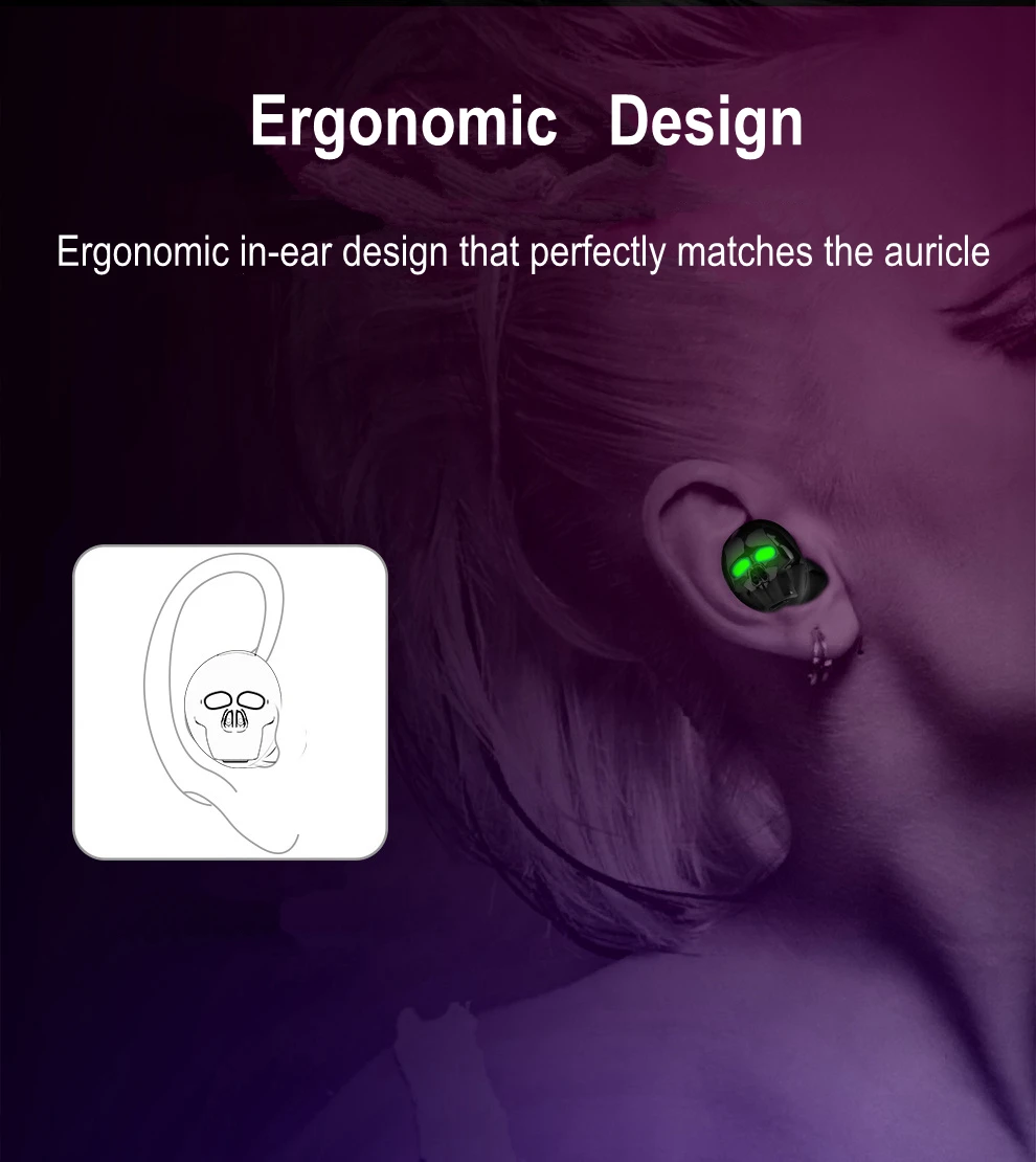 Новинка 2019 bluetooth наушники с черепом и костями микрофоном шумоподавлением Hi Fi