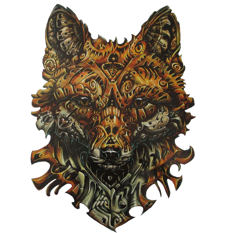 

34x48cm Large full back machine wolf Tattoos Men Waterproof Temporary Tattoo Stickers Fake Tattoo Designs