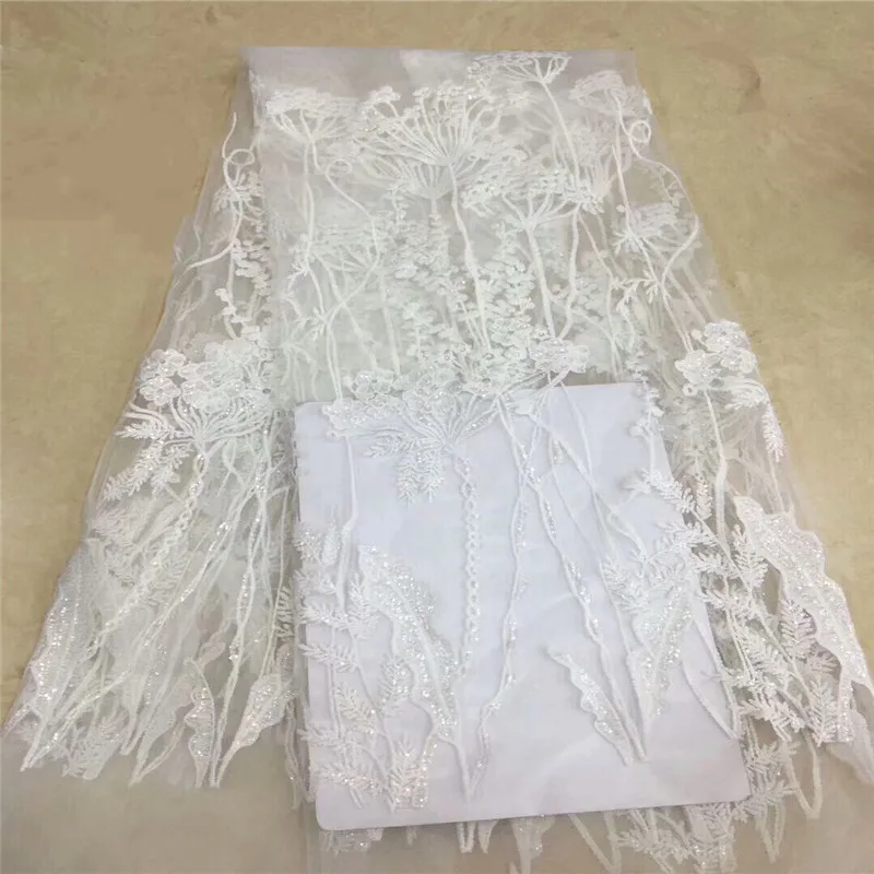

2019 High Quality African Lace Fabric French Net Embroidery Sequins Tulle Lace Fabric For Nigerian Wedding Party Dress dp65-1553