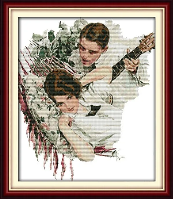 

Tweedle Lovers People Needlework,Cross stitch,Set For Embroidery kits, Printed Patterns Counted Cross-Stitching,DIY Handmade