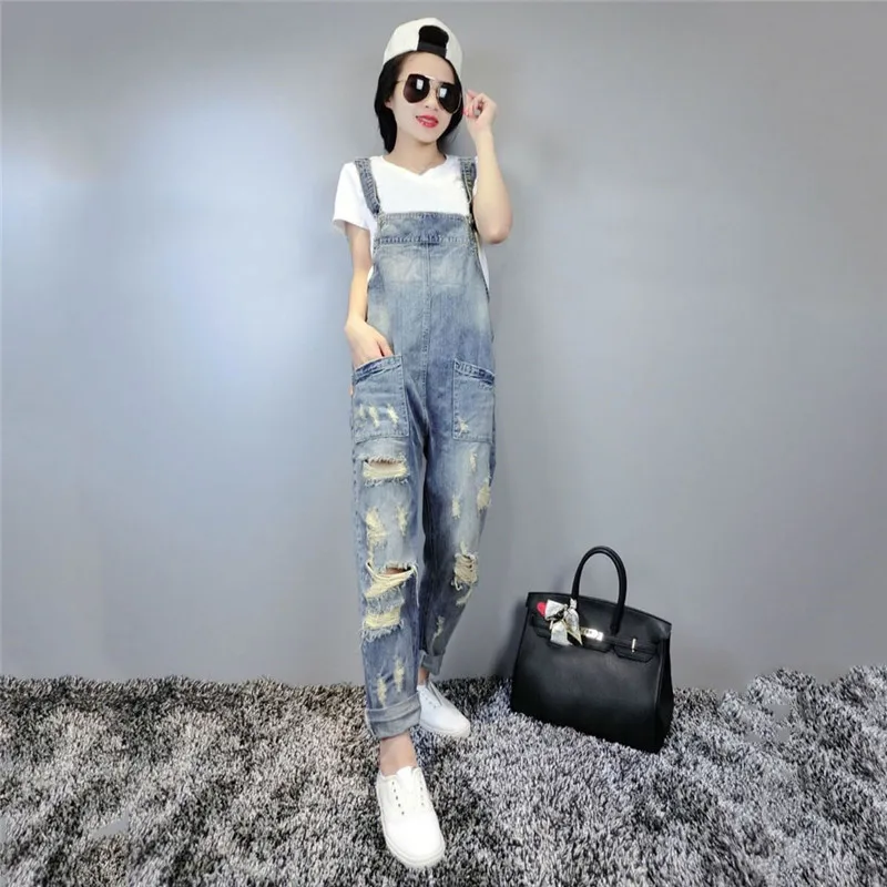 2019 новые модные джинсовые комбинезоны Для женщин Vaqueros Ползунки длинные брюки