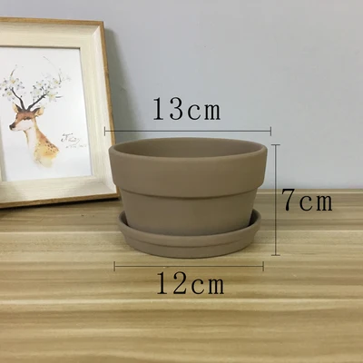 13x7cm with troy Простой красный цветочный горшок в скандинавском стиле, горшок для суккулентов, коричневый зеленый цветочный горшок - Цвет: 13x7cm with troy