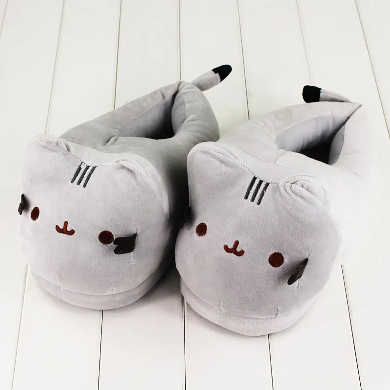 cat slipper Супер Марио Йоши Единорог гриб Кот Олаф Игрушки зимние мужские и женские хлопковые домашние теплые тапочки домашняя плюшевая обувь с героями мультфильмов - Цвет: cat slipper