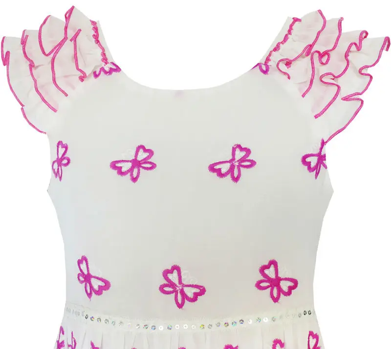 Flower Girl Dress Pink Embroidered Butterfly Princess Pageant 2020 Summer Wedding Party Dresses Size 4-10 Carnival | Детская одежда и