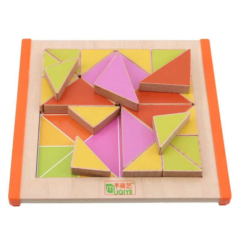 Многоцветная деревянная собранная игрушка мозаика Геометрия головоломка Раннее