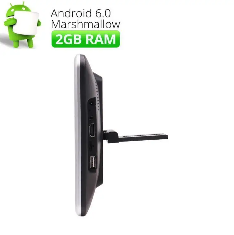 Четырехъядерный автомобильный монитор на подголовник 10 1 дюйма Android 6 0 HD 1080P HDMI