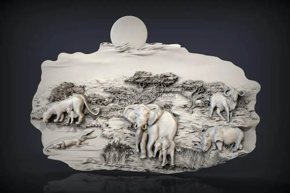 Природа животные 3D STL модель для ЧПУ маршрутизатор гравер резьба машина рельеф