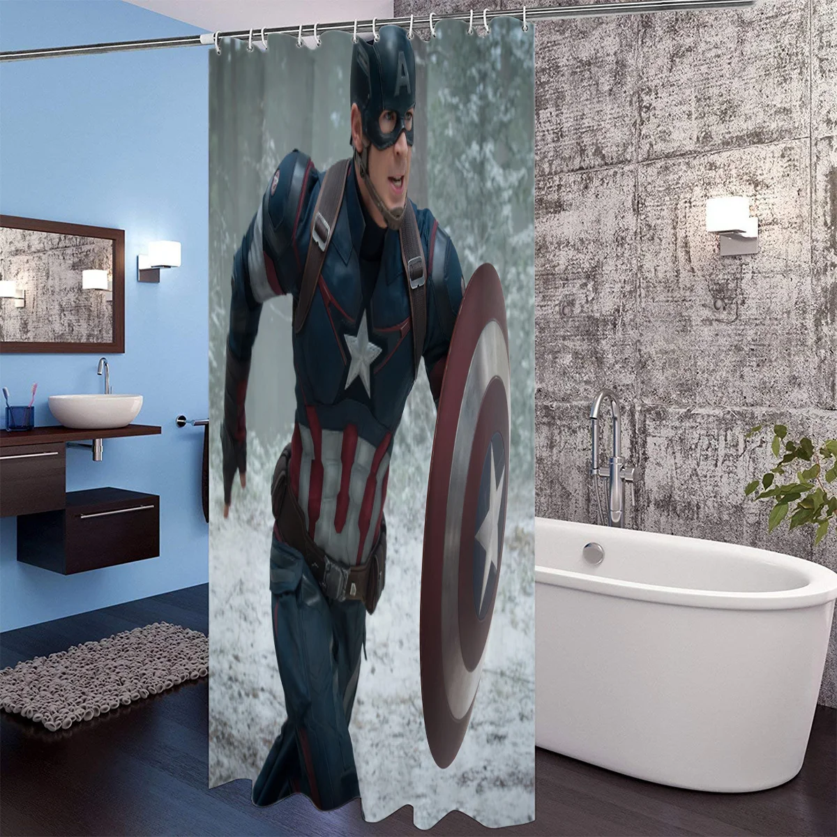 Супергерой из фильмов Endgame Капитан Америка Душ шторы коврики полиэстер ткань с 12