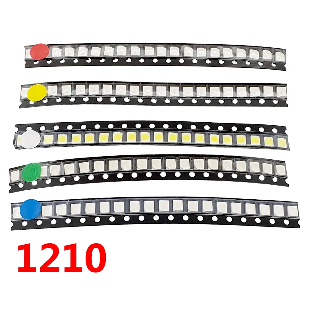 Светодиодный диодный набор 100 шт. = 5 цветов x 20 0603 0805 1206 1210 5050 светодиодный SMD