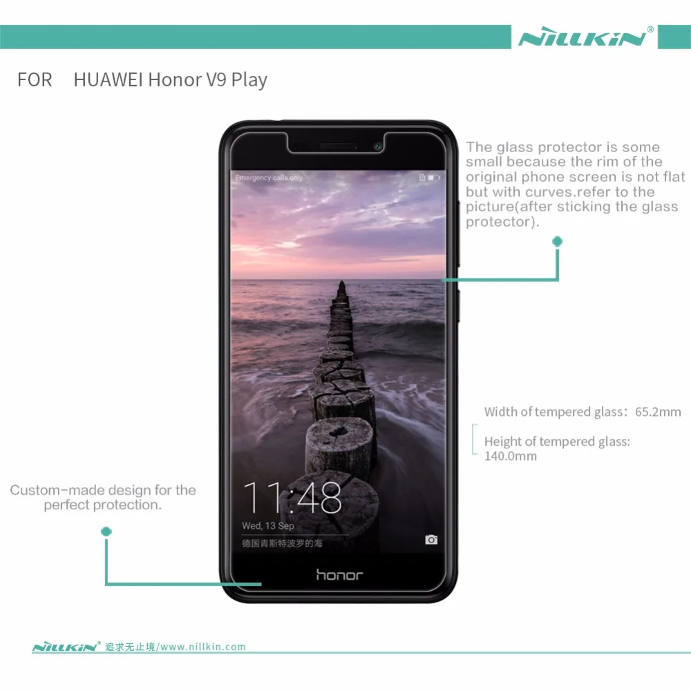 Оригинальное закаленное стекло NILLKIN с плоским краем для huawei honor v9 play Amazing 9H 0 33 мм