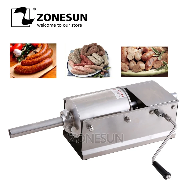 

SF3-H Horizontal Type Manual Sausage Stuffer Stainless Steel Sausage Stuffer Meat Filler Sausage Making Machine Sausage Filler