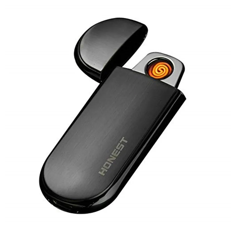 Ультра тонкая электронная катушка Зажигалка Portably USB Перезаряжаемый корпус из