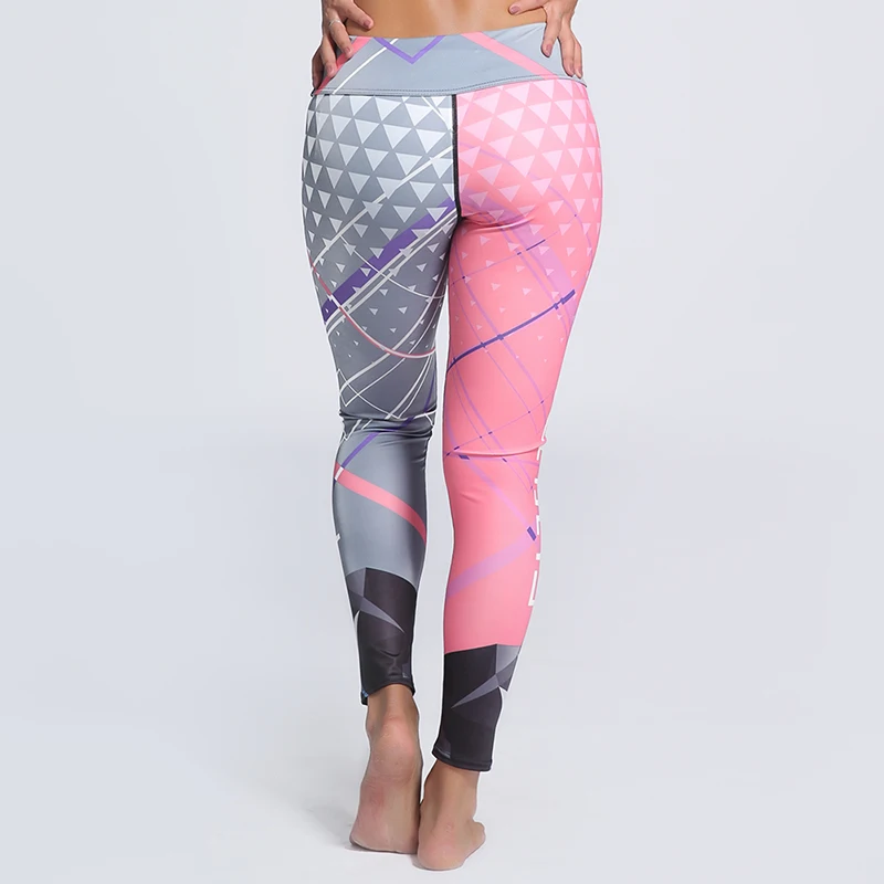 Прохладный Dazzle! Разноцветные леггинсы, женские тренировочные штаны, модные, треугольные, с буквенным принтом, в полоску, тонкие леггинсы размера плюс S-3XL, Прямая поставка