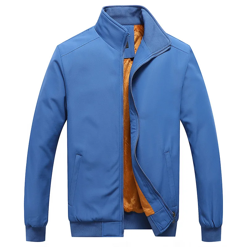 2019 новые мужские осень зима Толстая флисовая куртка мода Slim Fit Мужской однотонная