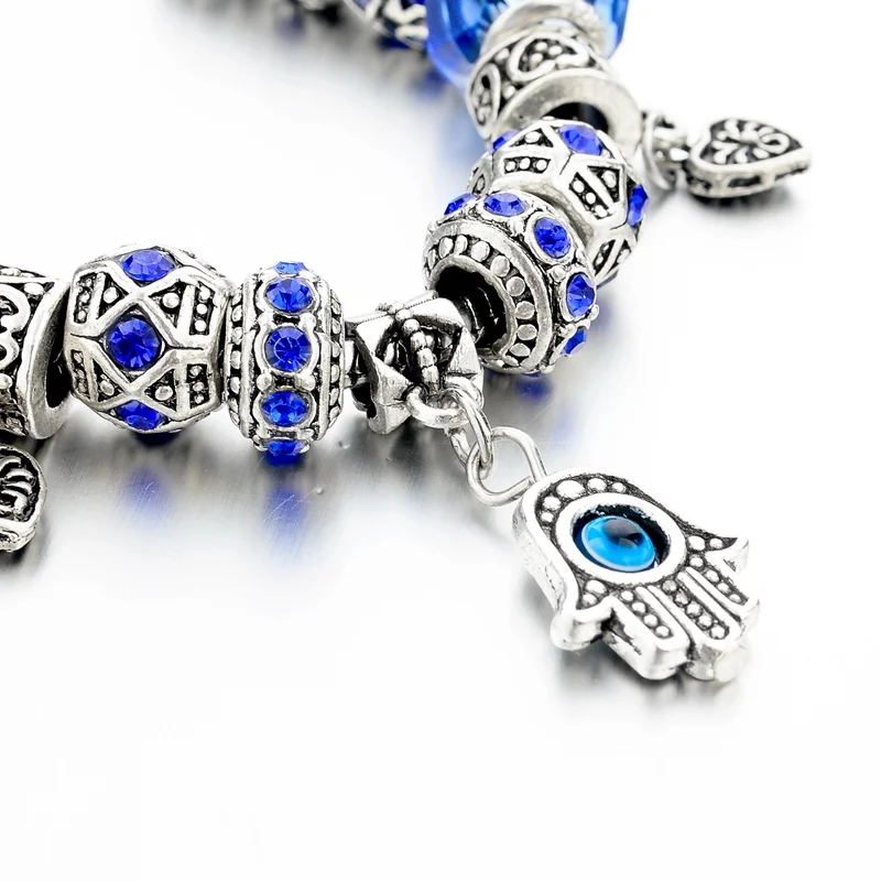 Женский браслет подвеска из муранского хрусталя с подвеской Хамса SBR150269 2019|bracelets