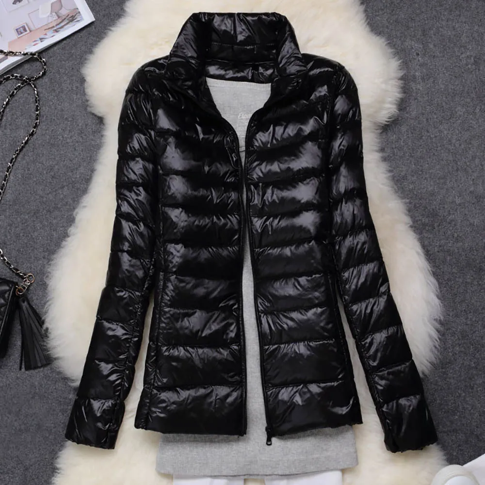 Женский ультра-светильник размера плюс 5XL 6XL зимняя куртка-пуховик на утином пуху