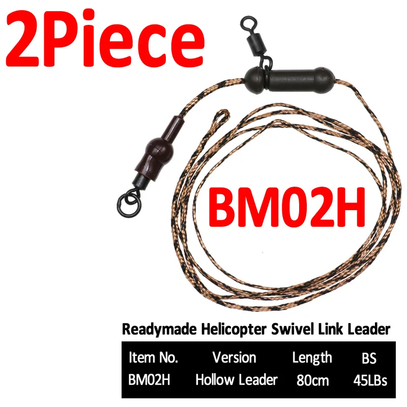 BM02H 2PCS Bimoo 2 шт. готовые для рыбалки на карпа, chod Rig терминал рыболовные снасти приманки для ловли карпа защитный зажим вертолет поворотный ссылка лидер - Цвет: BM02H 2PCS