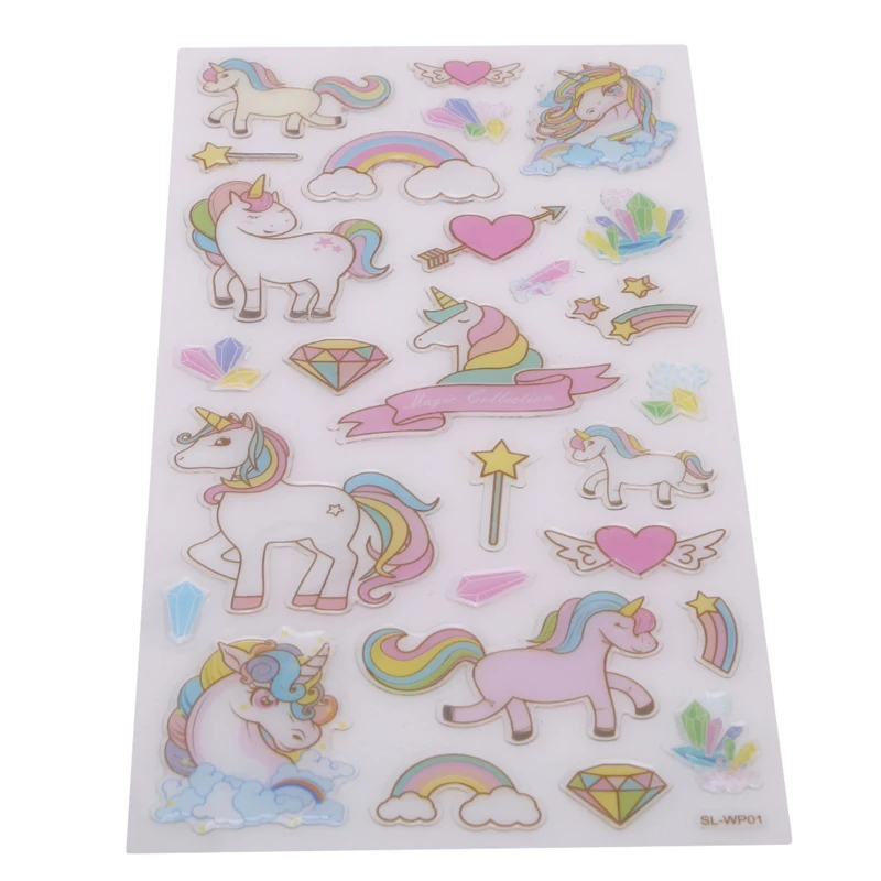 DIY Crafts Scrapbooking Unicorn Crystal Stickers Diary Decor Sticker Cartoon Animals Self Adhesive Phone Album | Дом и сад