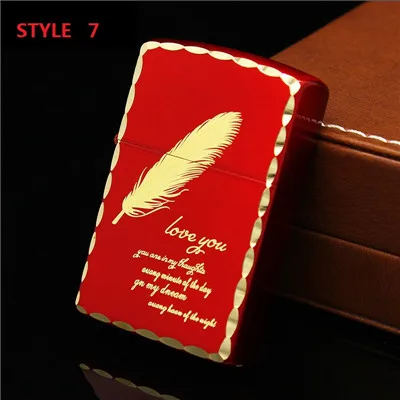 STYLE 7 ZORRO, 7 стилей, художественная резьба, Ретро Бронзовая металлическая зажигалка для прикуривателя, многоразовый газовый ветрозащитный фонарь, зажигалка, шлифовальный круг, струйная зажигалка - Цвет: STYLE 7
