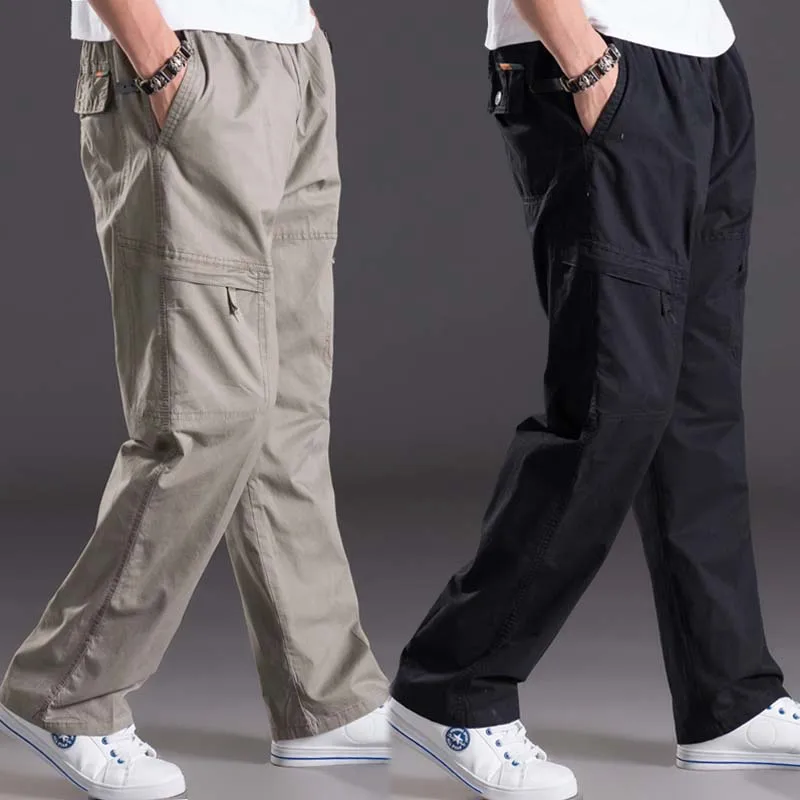 

Fashion Hip Hop Cargo Pants Men Casual Loose Baggy Lightweight Cotton Pants Straight Track Pants Harem Trousers Men Clothes