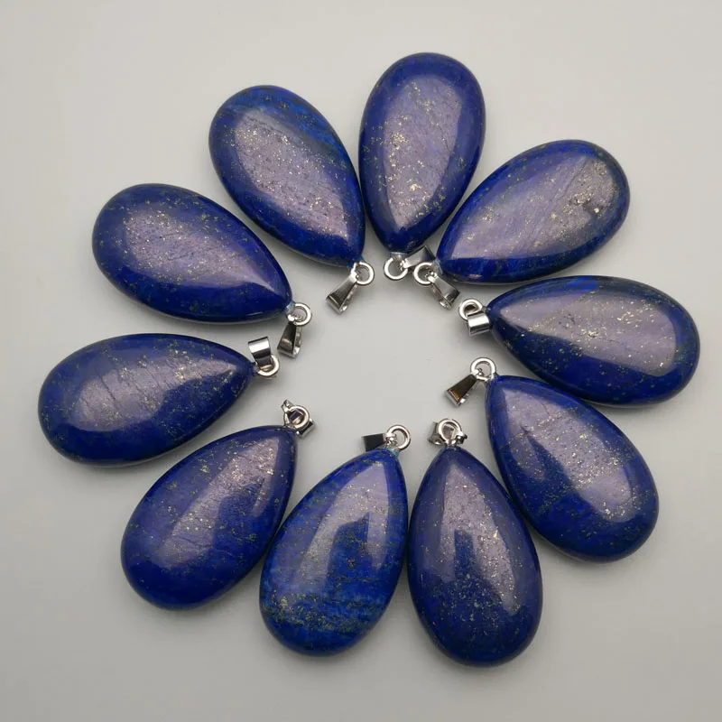 Ожерелье с подвеской в виде сердца из натурального камня Lapis lazuli 12 шт./лот