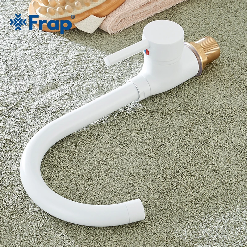 Frap медный кухонный кран 360 Вращающийся Белый Высокий кран Mezcladoras Para Cocina горячий и холодный кухонный смеситель на бортике Y40092-2