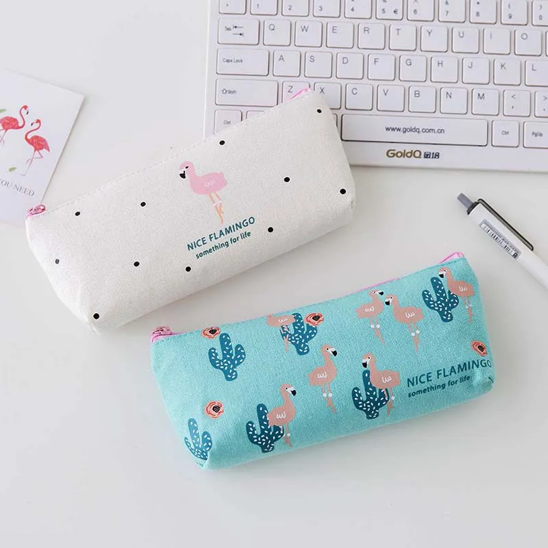 1 шт. Kawaii LONDON Flamingo холст пеналы школьные офисные принадлежности Канцтовары для
