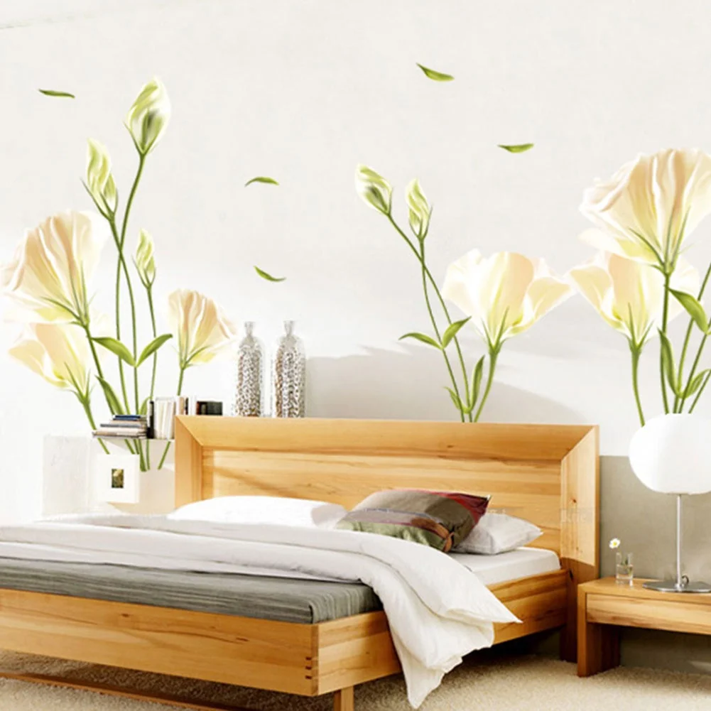 

Lily DIY Removable Wall Papers Art Stickers Decor Mural Flower Bedroom TV Background Wall Home Decor