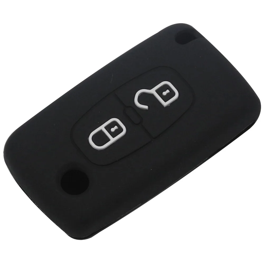 Флип Fob Складной Дистанционный силиконовый чехол для ключей Peugeot 306 407 807 Partner Citroen C2
