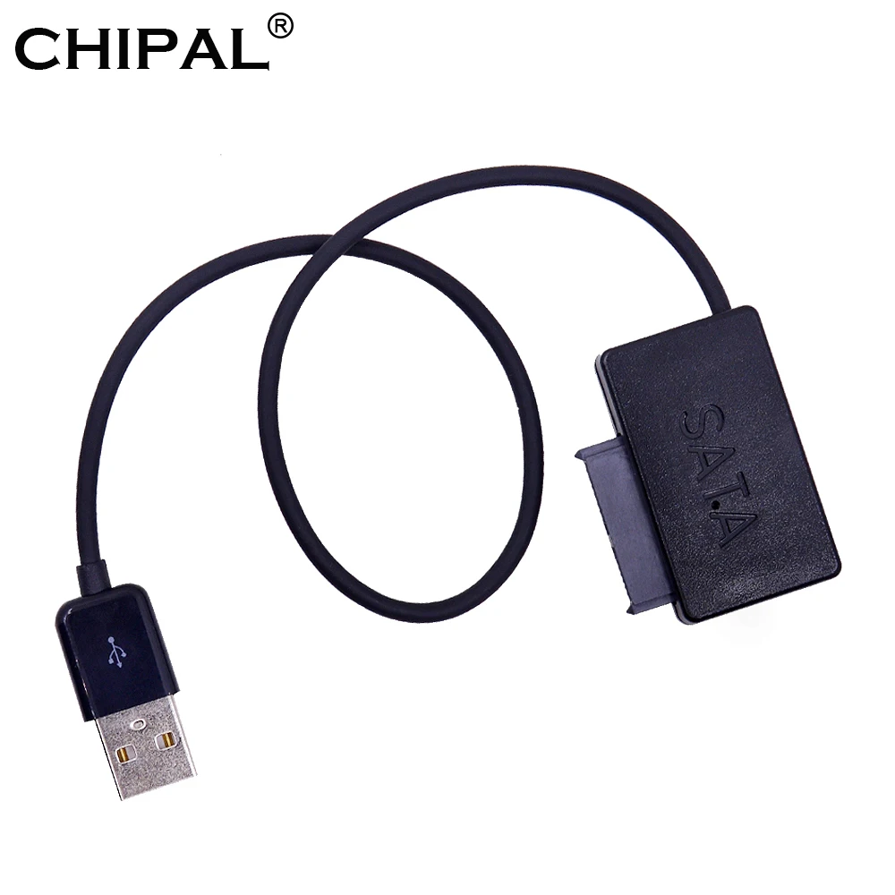 CHIPAL 10 шт. SATA II к USB адаптеру 2 0 13Pin кабель с светодиодный для ноутбука ODD Optical Bay го