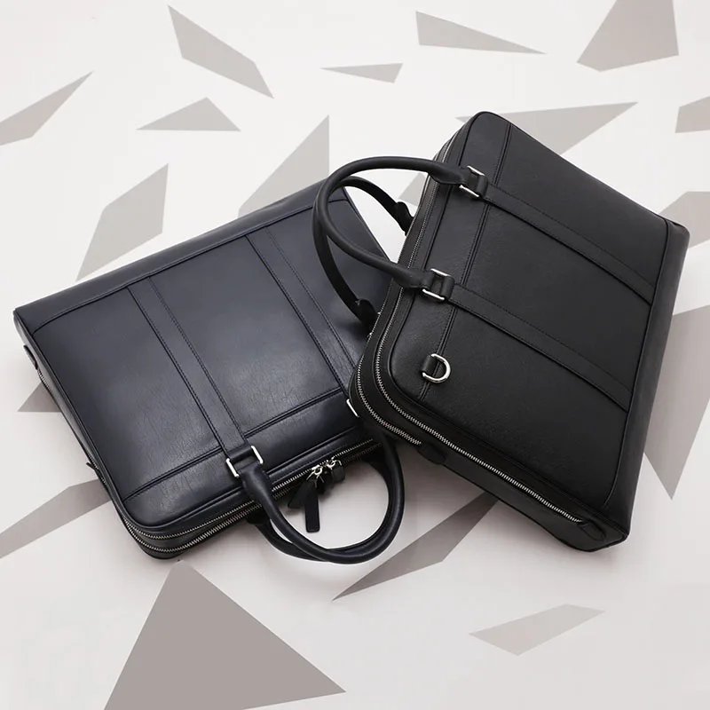 Мужской портфель деловая сумка большая вместительность Воловья кожа через плечо