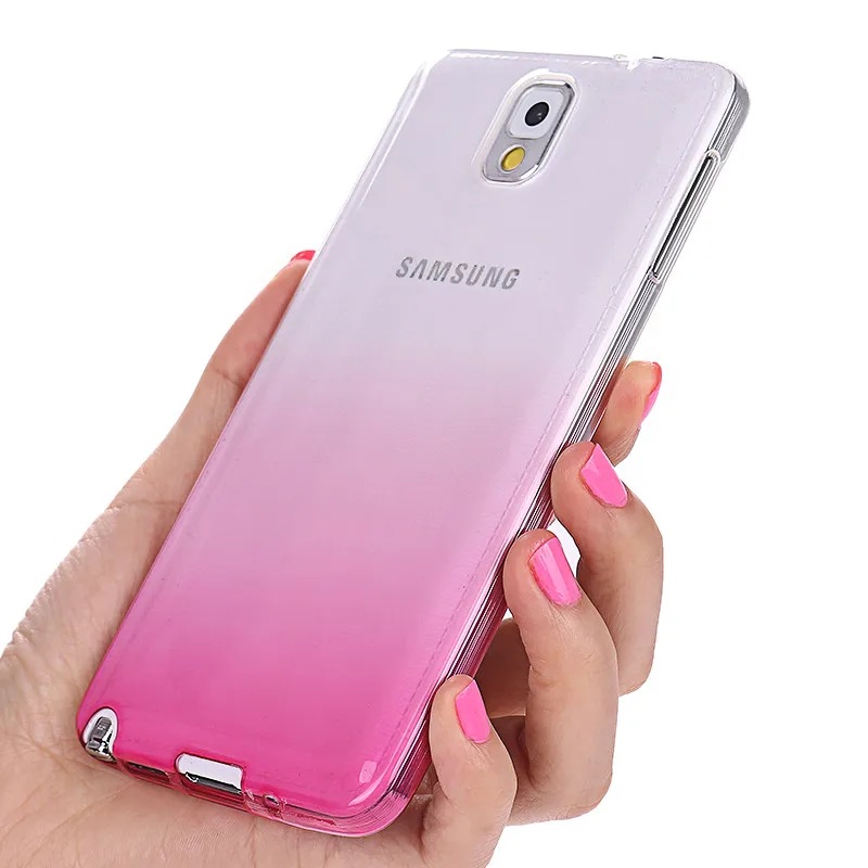 Ultra Thin Transparent Soft Silicone TPU Gradient Color Cover Case For Samsung Galaxy Note 3 4/5 / 8 9 N9100 N9200 Phone Shell |