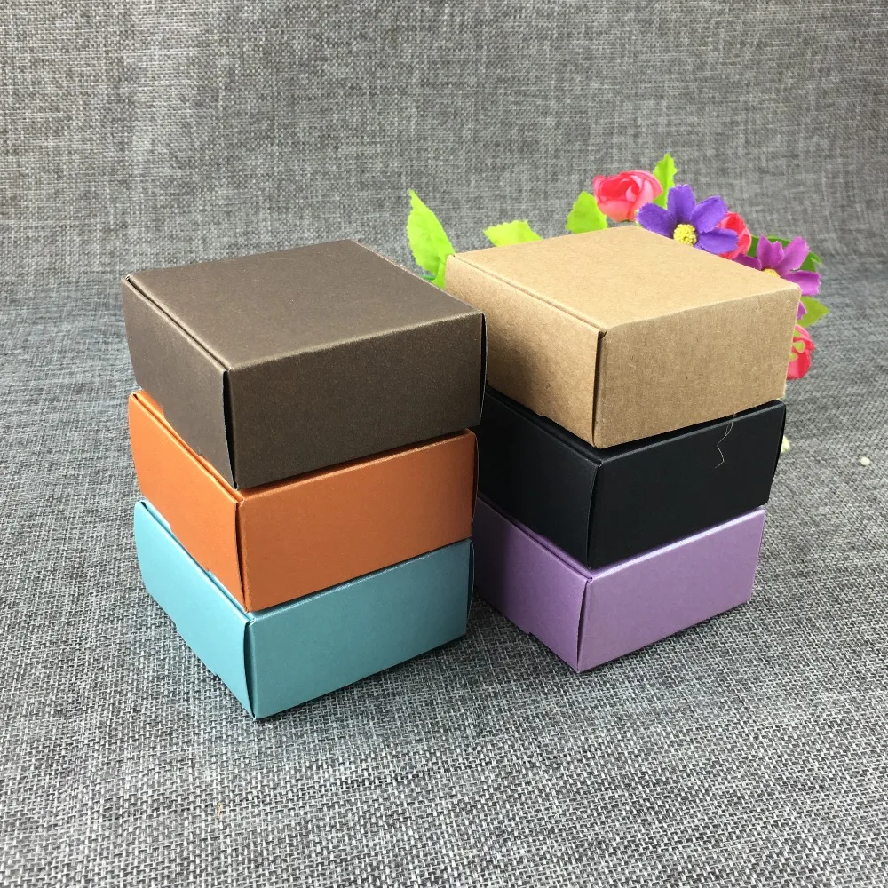 Коробка для хранения из крафт бумаги коричневая подарочная упаковка 6 5x6 5x3 см 50