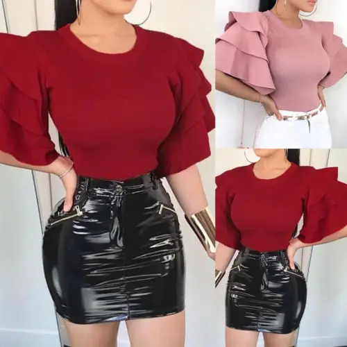 2018 новые модные популярные летние женские Повседневное Топы с коротким рукавом