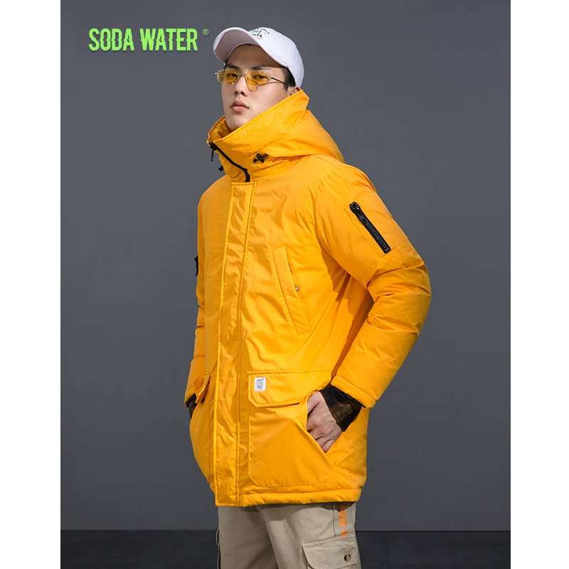 SODA WATER/Новая брендовая одежда длинные куртки толстый теплый мужской пуховик