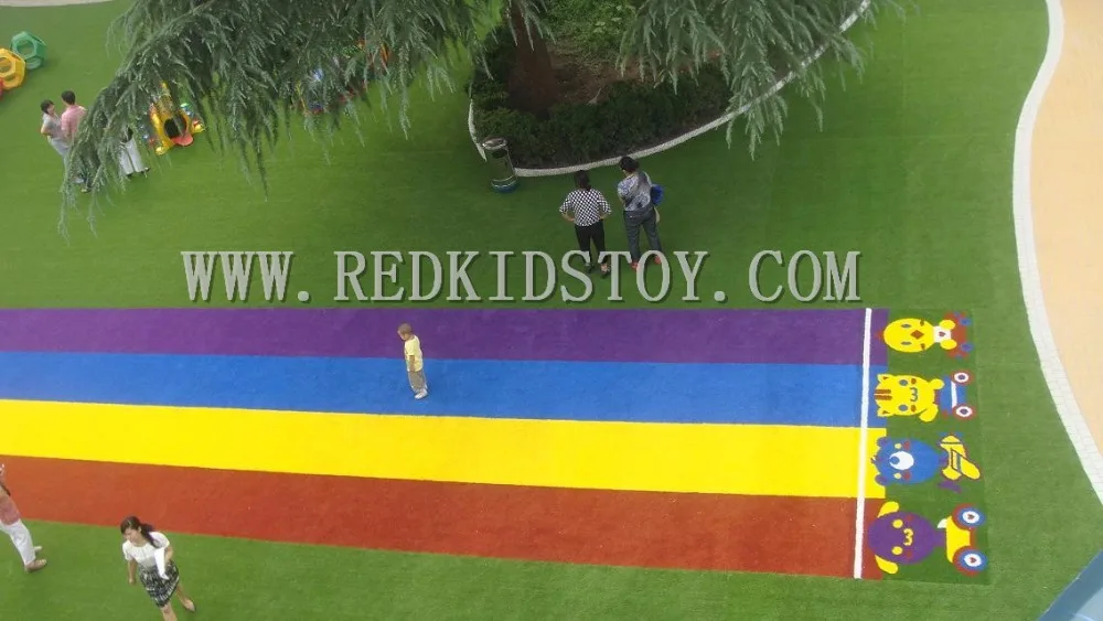 1X1M Exported to Costa Rica Pile Height 25mm 5 Years Quality Colorful Fake Grass for School Runway Anti-UV HZ-2308 | Спорт и
