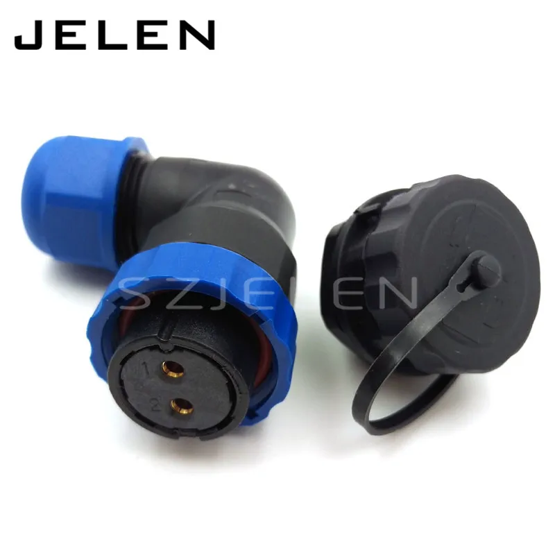 SD20 водонепроницаемый Коннектор с углом обзора 90 градусов 2-контактный IP68 разъем