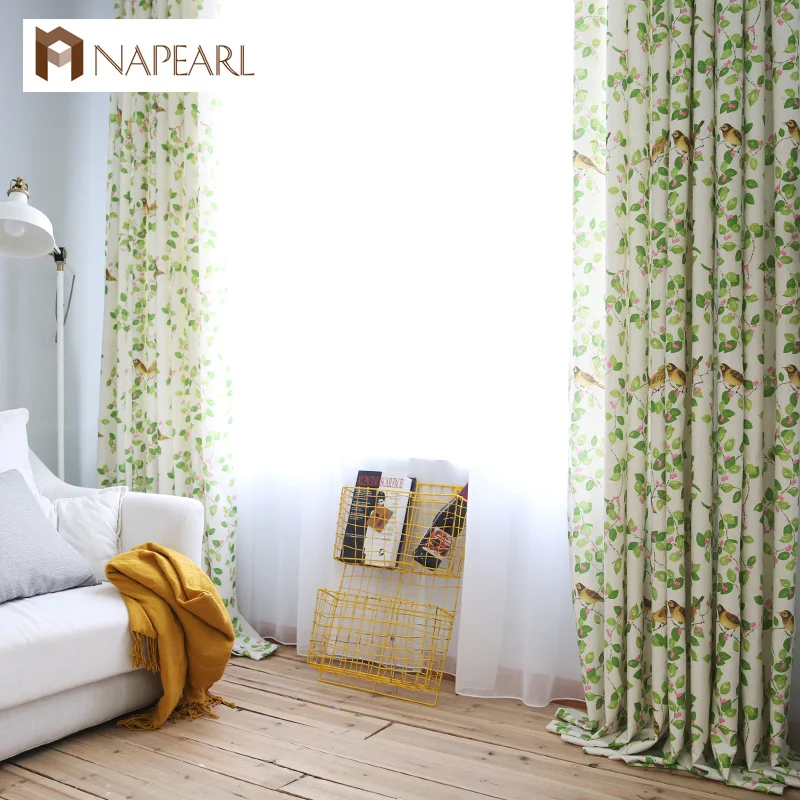 NAPEARL 1 шт. современные шторы Весна зеленый гостиная спальня лечение Окна Балкон